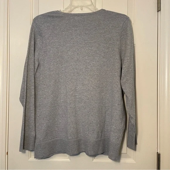 CROFT & BARROW Gray Cardigan Button Down Long Sleeve Top Sweater Plus Sz 1X NEW - Picture 4 of 8